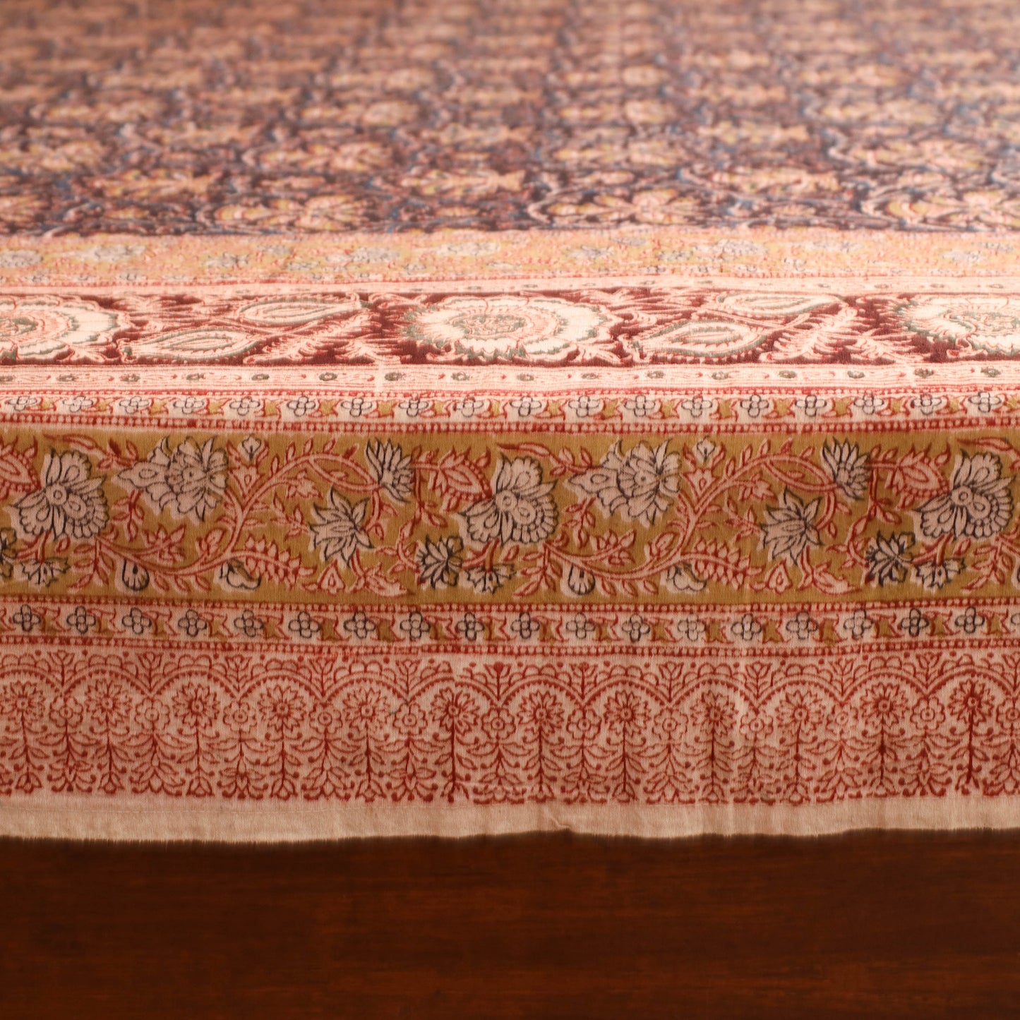 Pedana Hand Block Kalamkari Print Double Bedsheet (108 x 90 in) 20