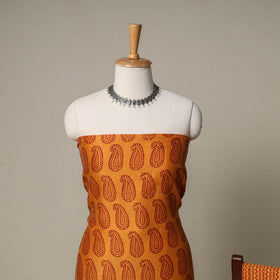 Bagh Hand Block Print Natural Dyed Chanderi Silk 3pc Unstitched Dress Material Suit Set 61