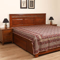 Pedana Hand Block Kalamkari Print Double Bedsheet (108 x 90 in) 22