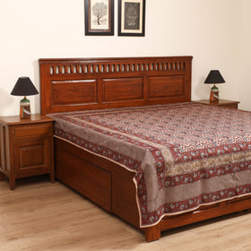 Pedana Hand Block Kalamkari Print Double Bedsheet (108 x 90 in) 22
