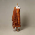 Bagh Hand Block Print Natural Dyed Chanderi Silk 3pc Unstitched Dress Material Suit Set 61
