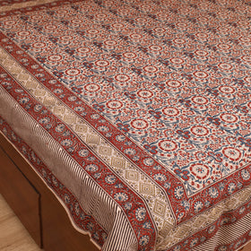 Pedana Hand Block Kalamkari Print Double Bedsheet (108 x 90 in) 22