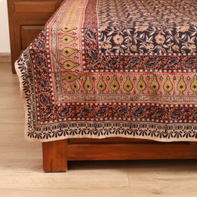 Pedana Hand Block Kalamkari Print Double Bedsheet (108 x 90 in) 28