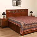 Pedana Hand Block Kalamkari Print Double Bedsheet (108 x 90 in) 24