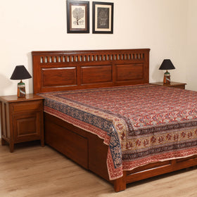Pedana Hand Block Kalamkari Print Double Bedsheet (108 x 90 in) 24