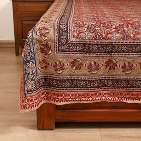 Pedana Hand Block Kalamkari Print Double Bedsheet (108 x 90 in) 24