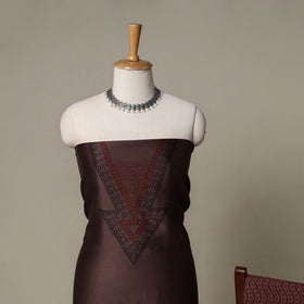 Bagh Hand Block Print Natural Dyed Chanderi Silk 3pc Unstitched Dress Material Suit Set 63