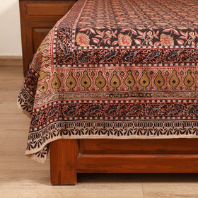 Pedana Hand Block Kalamkari Print Double Bedsheet (108 x 90 in) 25