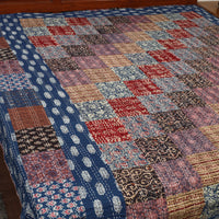 Multicolor - Ajrakh Print Patchwork Double Tagai Kantha Bed Cover 49