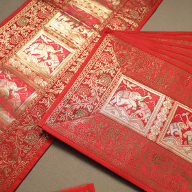 Brocade Banarasi Silk Dining Table Linen with 1 Runner, 6 mats and 6 coasters 09
