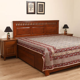 Pedana Hand Block Kalamkari Print Double Bedsheet (108 x 90 in) 26