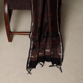 Bagh Hand Block Print Natural Dyed Chanderi Silk 3pc Unstitched Dress Material Suit Set 64
