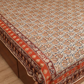 Pedana Hand Block Kalamkari Print Double Bedsheet (108 x 90 in) 27
