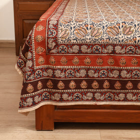 Pedana Hand Block Kalamkari Print Double Bedsheet (108 x 90 in) 27