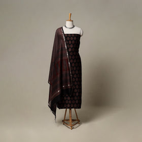 Bagh Hand Block Print Natural Dyed Chanderi Silk 3pc Unstitched Dress Material Suit Set 65