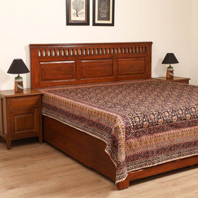 Pedana Hand Block Kalamkari Print Double Bedsheet (108 x 90 in) 23