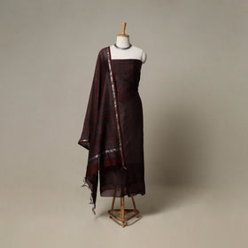 Bagh Hand Block Print Natural Dyed Chanderi Silk 3pc Unstitched Dress Material Suit Set 66
