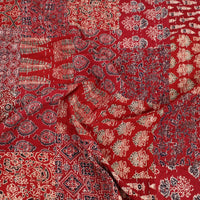 Red - Ajrakh Print Patchwork Double Tagai Kantha Bed Cover 52