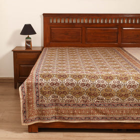 Pedana Hand Block Kalamkari Print Single Bedsheet (90 x 60 in) 01