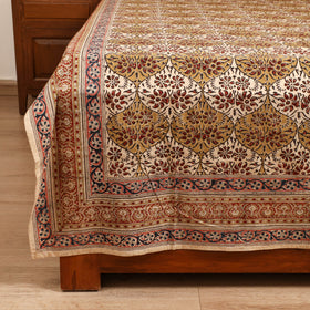 Pedana Hand Block Kalamkari Print Single Bedsheet (90 x 60 in) 01