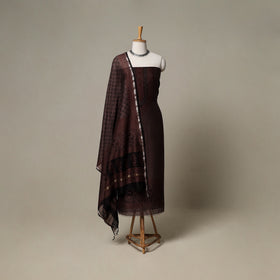 Bagh Hand Block Print Natural Dyed Chanderi Silk 3pc Unstitched Dress Material Suit Set 67