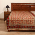 Pedana Hand Block Kalamkari Print Single Bedsheet (90 x 60 in) 02