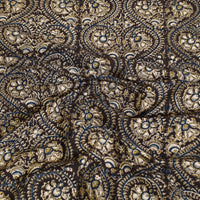 Black - Block Print Cotton Pedana Kalamkari Bed Sheet 15