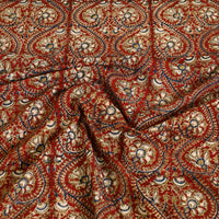 Red - Block Print Cotton Pedana Kalamkari Bed Sheet 16