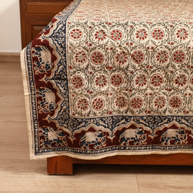 Pedana Hand Block Kalamkari Print Single Bedsheet (90 x 60 in) 03