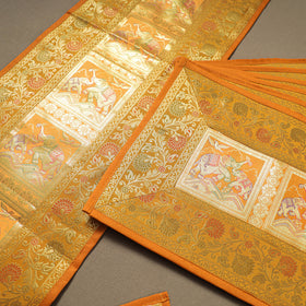 Brocade Banarasi Silk Dining Table Linen with 1 Runner, 6 mats and 6 coasters 12