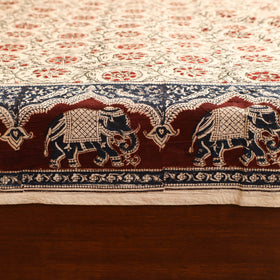 Pedana Hand Block Kalamkari Print Single Bedsheet (90 x 60 in) 03