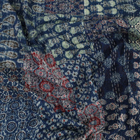 Blue - Ajrakh Print Patchwork Double Tagai Kantha Bed Cover 56