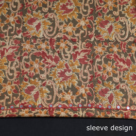  Bead Work Embroidery Kalamkari Block Printed Cotton Kurta Material 