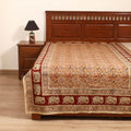 Pedana Hand Block Kalamkari Print Single Bedsheet (90 x 60 in) 04