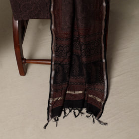 Bagh Hand Block Print Natural Dyed Chanderi Silk 3pc Unstitched Dress Material Suit Set 70