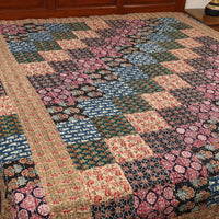 Multicolor - Ajrakh Print Patchwork Double Tagai Kantha Bed Cover 57