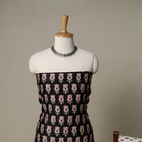 Bagh Hand Block Print Natural Dyed Chanderi Silk 3pc Unstitched Dress Material Suit Set 74