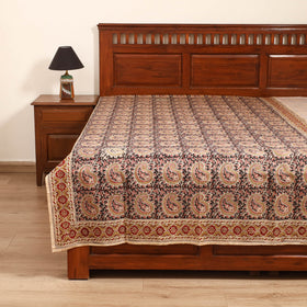 Pedana Hand Block Kalamkari Print Single Bedsheet (90 x 60 in) 05
