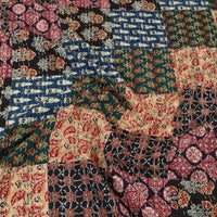 Multicolor - Ajrakh Print Patchwork Double Tagai Kantha Bed Cover 57