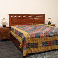 Multicolor - Ajrakh Print Patchwork Double Tagai Kantha Bed Cover 58