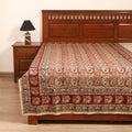 Pedana Hand Block Kalamkari Print Single Bedsheet (90 x 60 in) 06