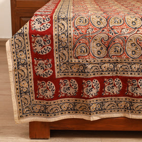 Pedana Hand Block Kalamkari Print Single Bedsheet (90 x 60 in) 06