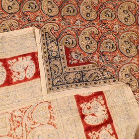 Pedana Hand Block Kalamkari Print Single Bedsheet (90 x 60 in) 06
