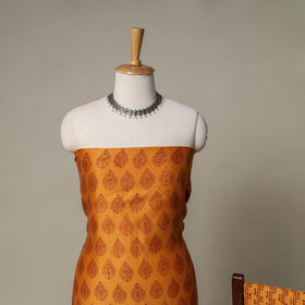 Bagh Hand Block Print Natural Dyed Chanderi Silk 3pc Unstitched Dress Material Suit Set 71