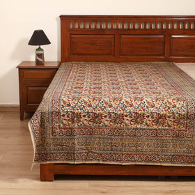 Pedana Hand Block Kalamkari Print Single Bedsheet (90 x 60 in) 07