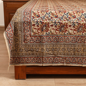 Pedana Hand Block Kalamkari Print Single Bedsheet (90 x 60 in) 07
