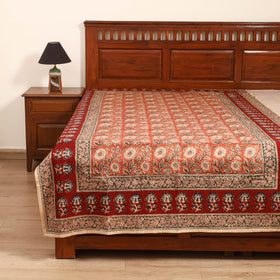 Pedana Hand Block Kalamkari Print Single Bedsheet (90 x 60 in) 08