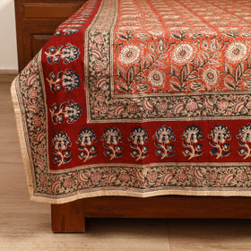 Pedana Hand Block Kalamkari Print Single Bedsheet (90 x 60 in) 08