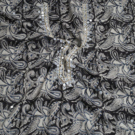  Bead Work Embroidery Kalamkari Block Printed Cotton Kurta Material Online at iTokri.com
