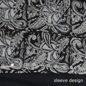  Bead Work Embroidery Kalamkari Block Printed Cotton Kurta Material Online at iTokri.com